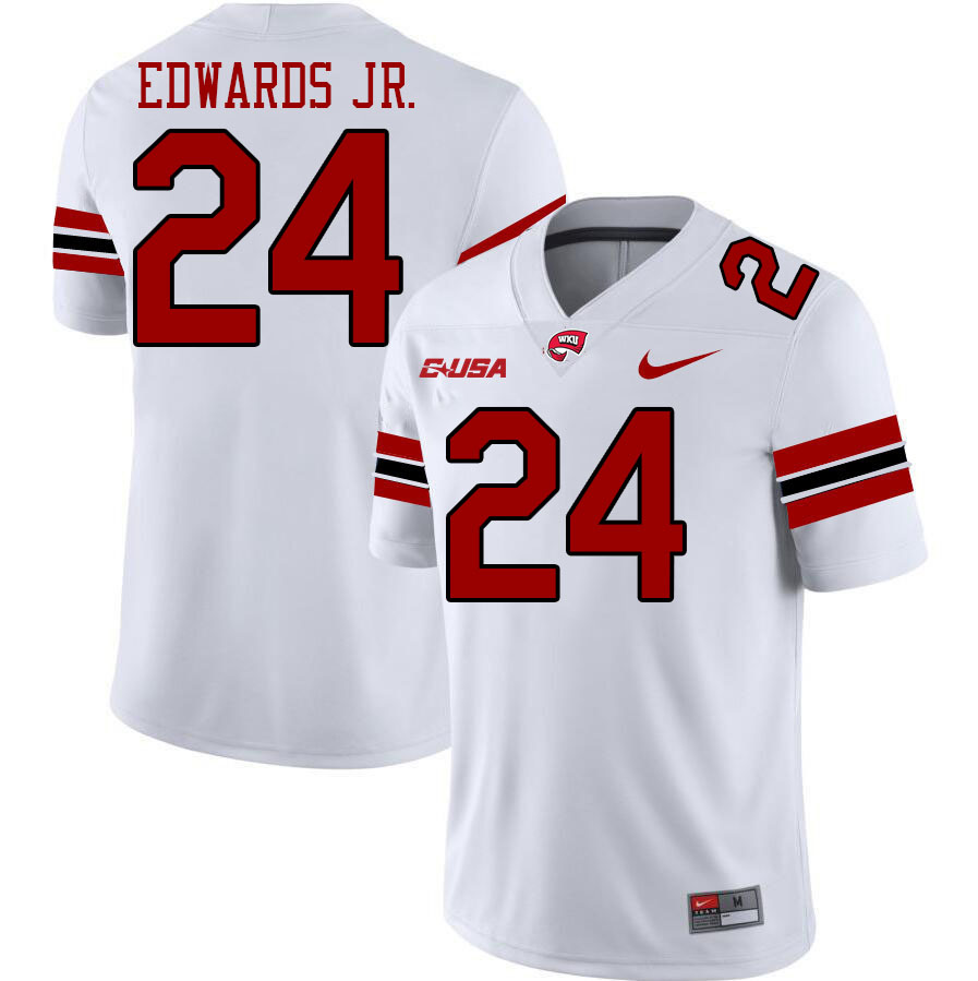 Western Kentucky Hilltoppers #24 Daniel Edwards Jr. College Football Jerseys Stitched Sale-White